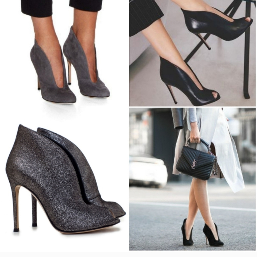 Vero Cuoio black stiletto ankle booties size 9.5 M \39.5